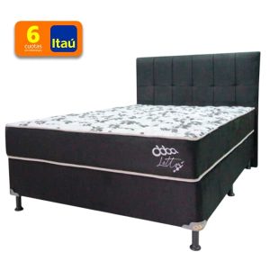 SOMMIER LETTO NEGRO ABBA 140 X 190 CM