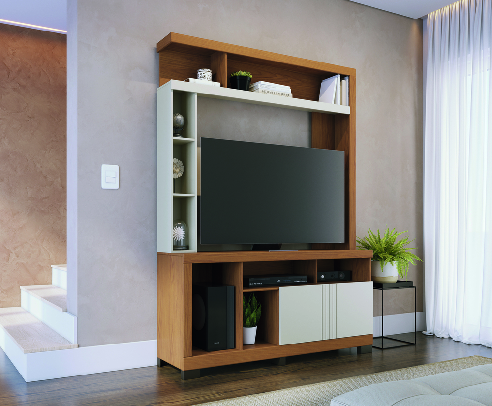 ESTANTE HOME ELBA PARA TV DE HASTA 50" FREIJO OFFW - Imagen 2