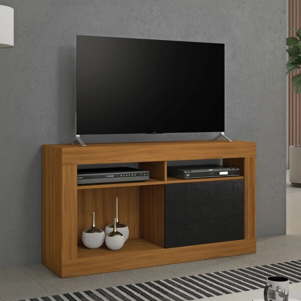 RACK BANCADA PARA TV DE HASTA 50" FREIJO NEGRO.