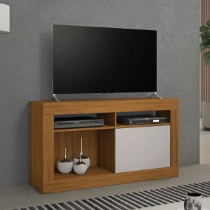 RACK BANCADA PARA TV DE HASTA 50" FREIJO OFF WHITE.