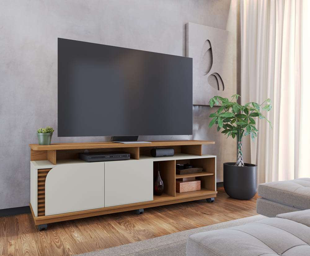 RACK BANCADA PARA TV DE HASTA 70" FREIJO OFFW