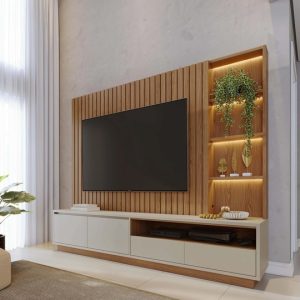 ESTANTE HOME CANCUN PARA TV DE HASTA 82" FREIJO OFF WHITE