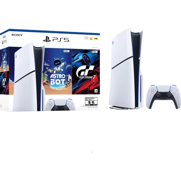 Consola Playstation 5 Slim Standard (con disco) 1TB- Incluye 2 juegos (Astro Bot + Gran Turismo 7)