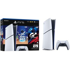 Consola Sony PlayStation 5 Slim Digital – Incluye 2 juegos (Astro Bot + Gran Turismo 7